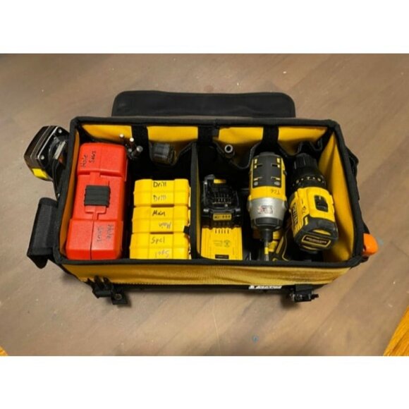 Tool Bag, 16-inch Durable Tote with Tool Organizer and Hard Bottom - Picture 2 of 4